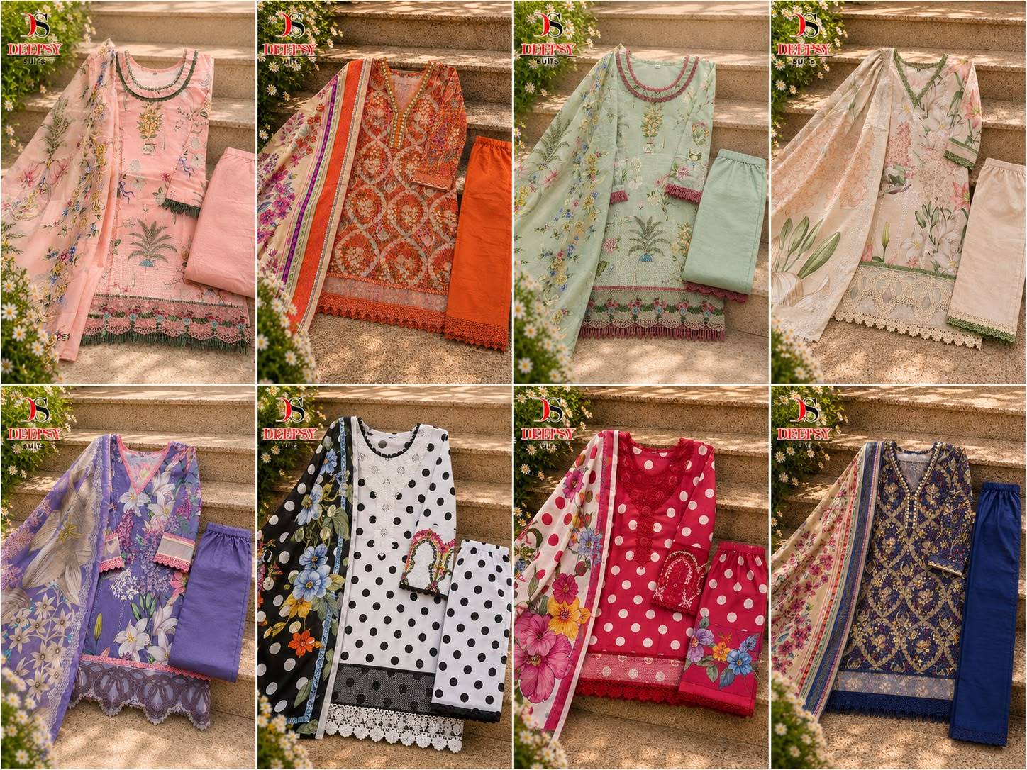 MARIAB MPRINT Vol 7 by DEEPSY SUITS 2081 To 2088 Series Beautiful Pakistani Suits Colorful Stylish Fancy Casual Wear & Ethnic Wear Pure cotton Embroidered Dresses At Wholesale Price